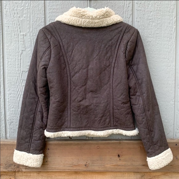 Vintage custom made Sherpa button hooded jacket - Picture 3 of 8